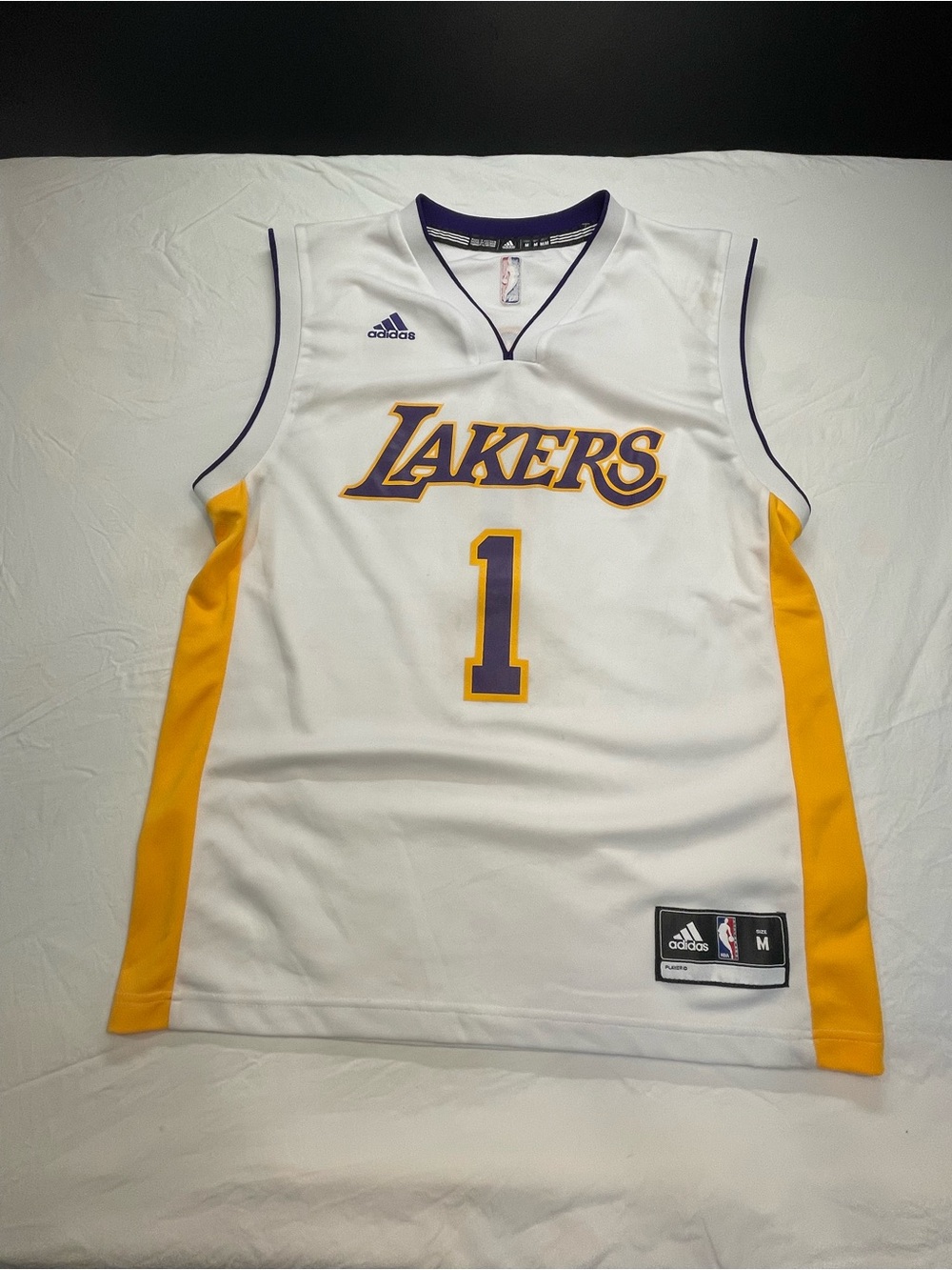 Adidas Lakers #1 RUSSEL White & Gold Basketball Jersey